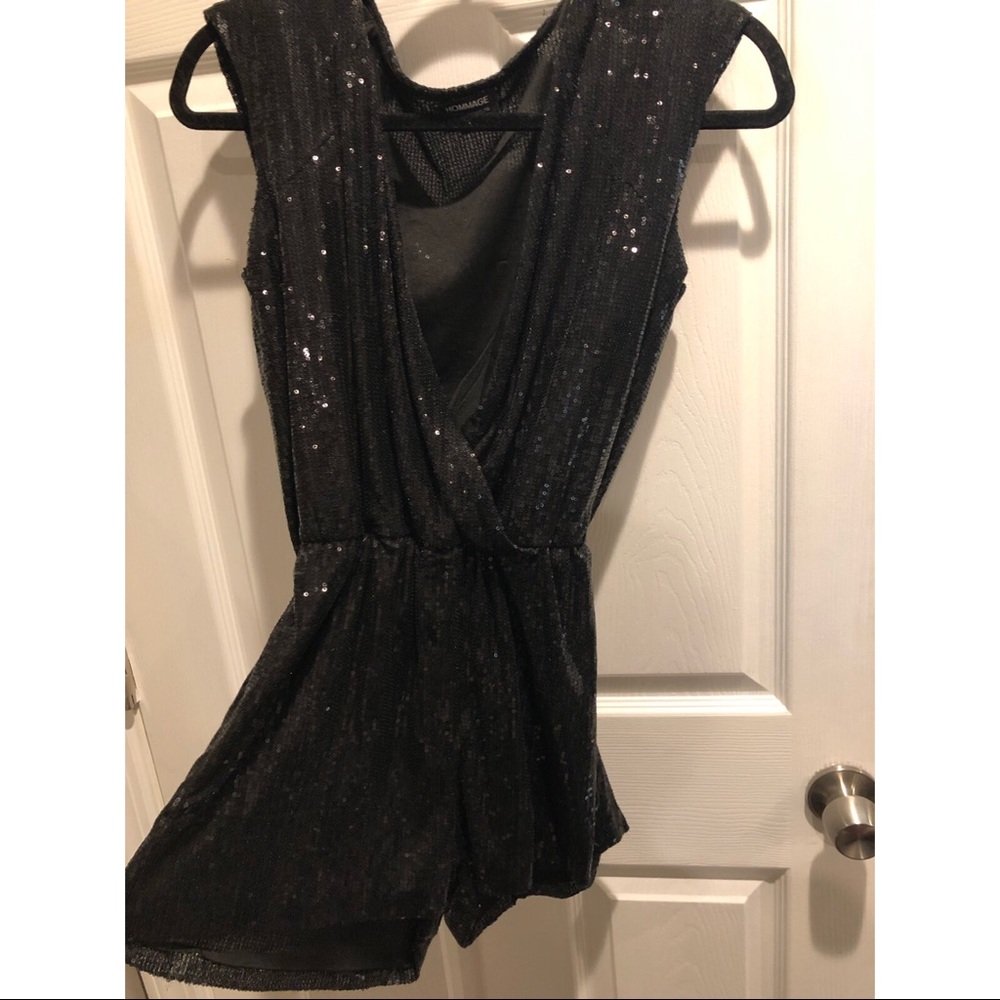 Black sequin romper